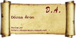 Dózsa Áron névjegykártya