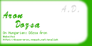 aron dozsa business card